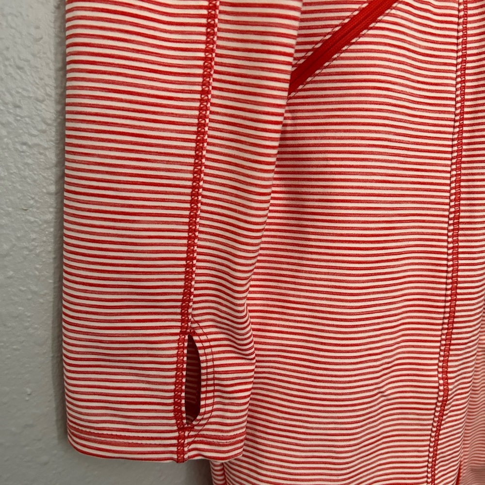 Duluth Trading Co Womens Pier Genius Full Zip Tunic Size X Small Orange Stripes - Picture 5 of 7